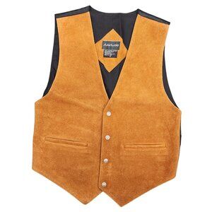 Vintage Men's Substudio Genuine Leather Vest Brown/Black Suede Western Medium